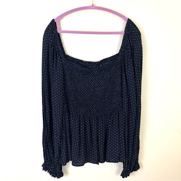 NWT GAP Black/Polkadot Rayon Square Neck Off Shoulder Peplum Peasant Top (XXL) - Picture 7 of 15